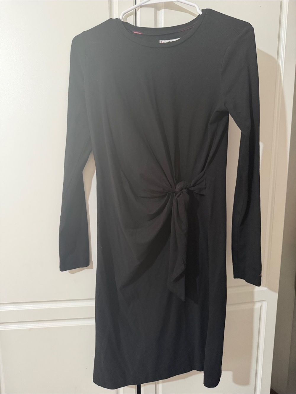 Tommy Hilfiger Black Long-Sleeve Knot Front Dress